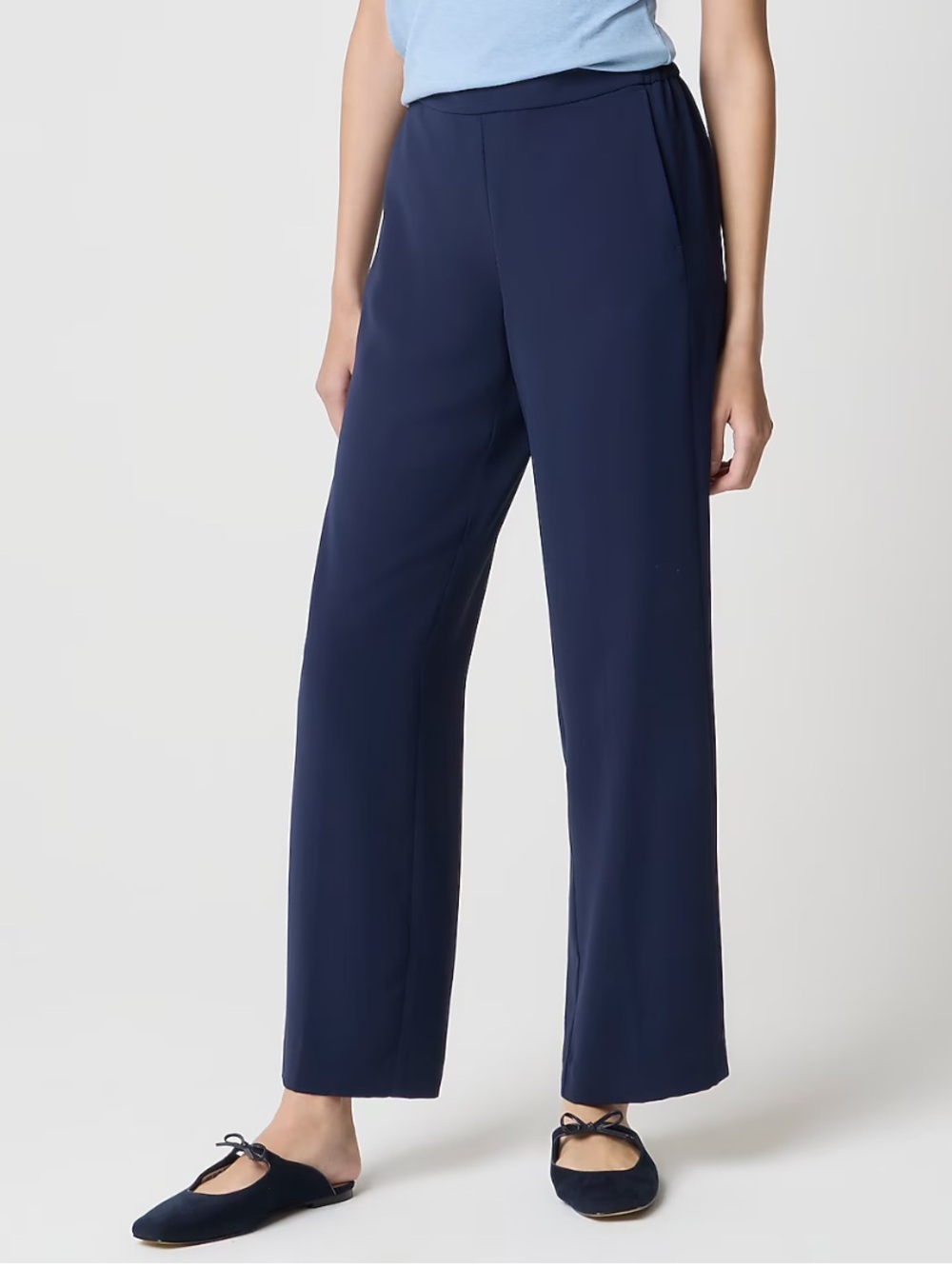 J. Crew Navy Blue Wide Leg Career Trousers Pants 12